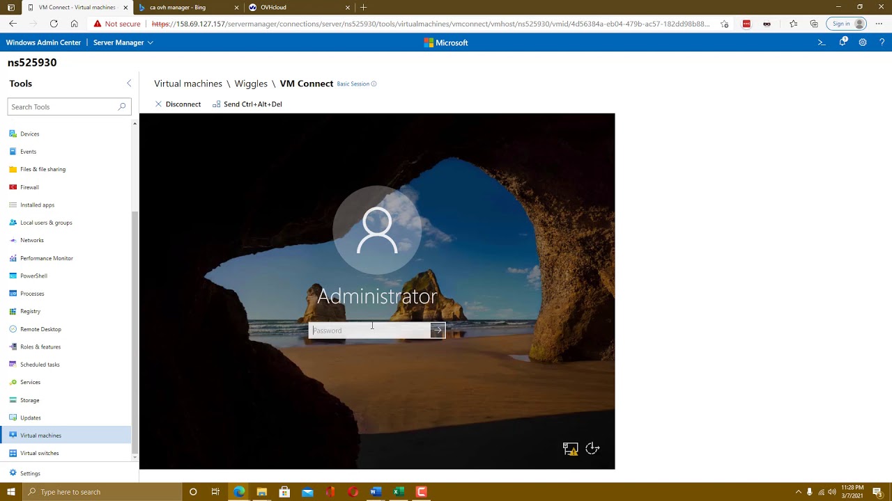 HyperV setup OVH dedicated cloud Windows 10 / Windows Server 2019