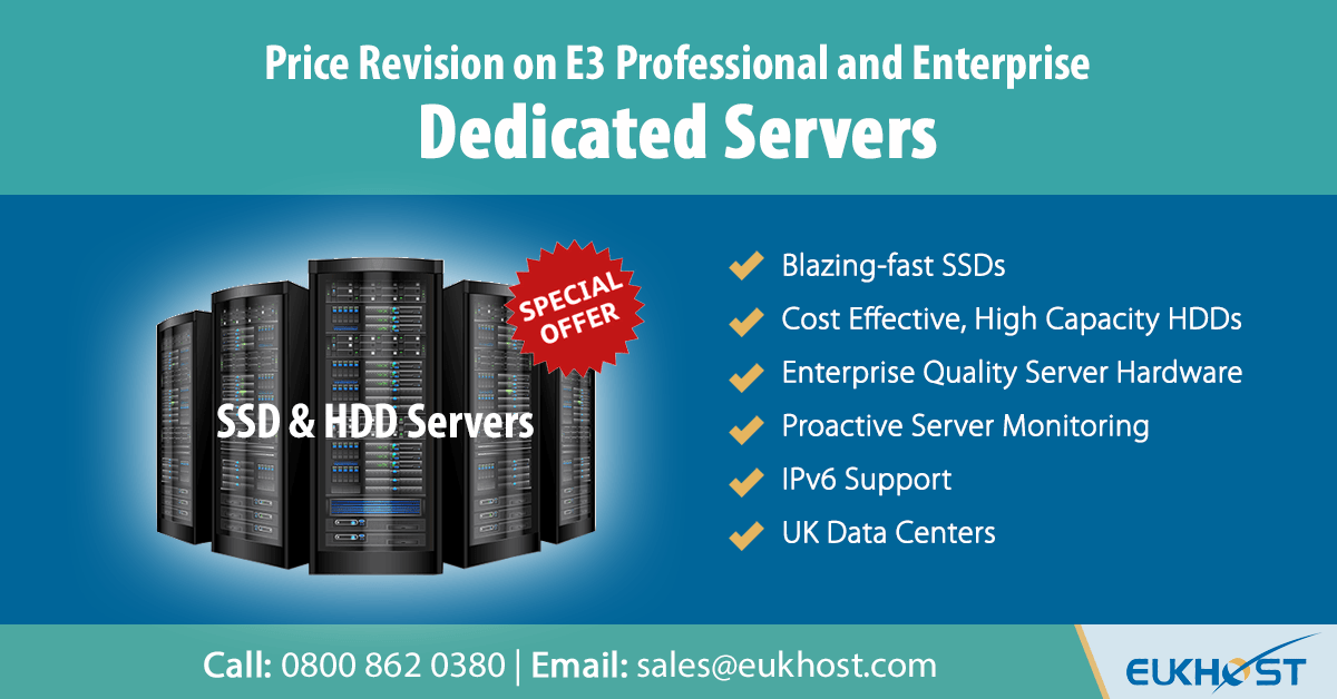 eUKhost Special Offer Price Revision on E3 Professional and