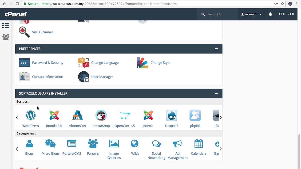 Installing Wordpress via Cpanel YouTube