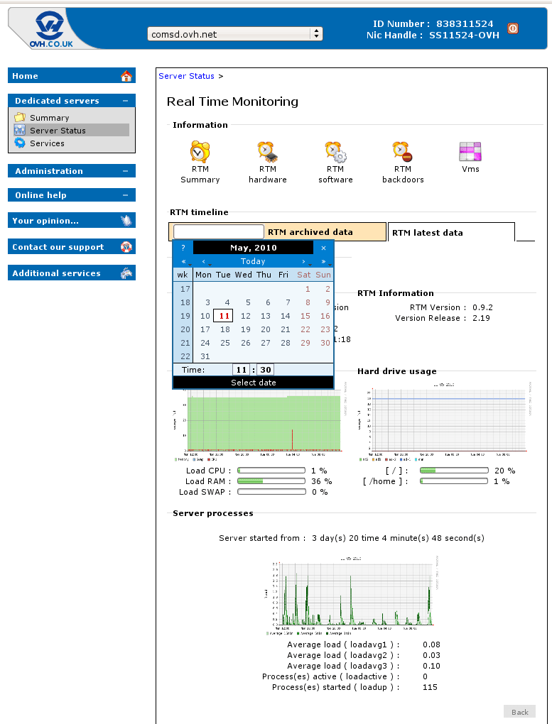 RTM your server status in real time OVH