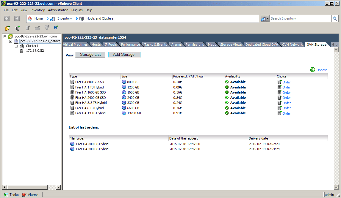 Cloud VMware vSphere Dedicated Cloud OVH