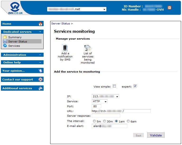 Server monitoring OVH
